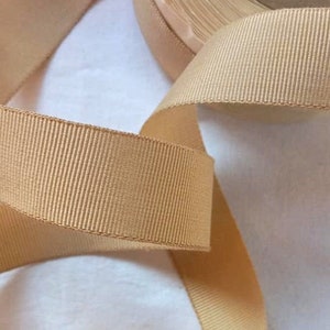 Vintage 1930's-40's French Grosgrain Ribbon 7/8 inch Wheat Camel
