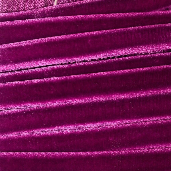 Vintage German 1920's Velvet Ribbon 3/8 Inch Fuchsia