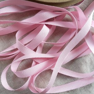 Vintage jaren 1930-40 Franse zijde Petersham Grosgrain lint 3/8 inch lichtroze