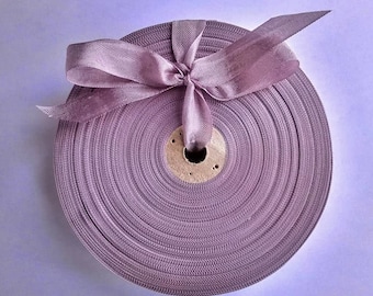 Vintage 1930's-40's French Woven Ribbon -Milliners Stock- 5/8 Inch Mauve