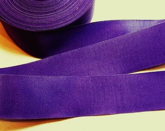 Vintage 1930's French Petersham Edge Grosgrain Ribbon 1 3/8 Inch Purple