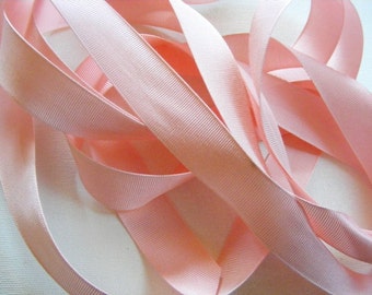 Vintage 1940's-50's  Grosgrain -Milliners Stock- 7/8 inch Ballet Pink