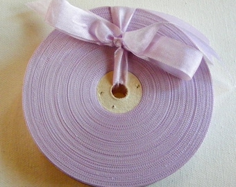 Vintage 1930's-40's French Woven Ribbon -Milliners Stock- 5/8 inch Pale Violet