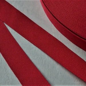 Vintage 1930's-40's French Gros Grain Ribbon -Milliners Stock- 5/8 pollici rosso scuro