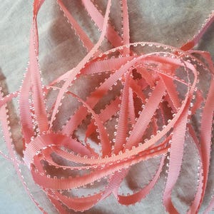Cinta de grogrén francesa vintage de los años 50, de 1,27 cm, color rosa melocotón