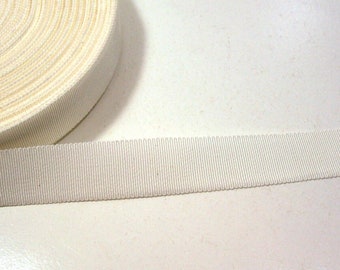 Vintage 1930's-40's French Petersham Grosgrain Ribbon 7/8 inch Softest Ivory