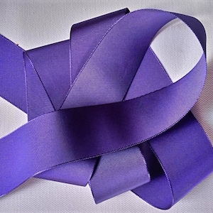 Vintage 1930's-40's SILK French Gros grain Ribbon 1 1/2 inch Deep Violet
