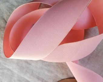 Vintage 1940's French Grosgrain 1 1/2 Inch Soft Peach Ballet Pink