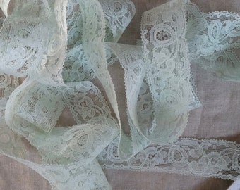 Vintage 1950's French 1 3/8" Mint Netting Lace