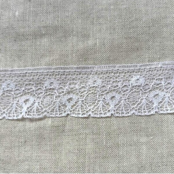 Vintage 1950's Intricate 1 Inch Cotton Rayon Lace White