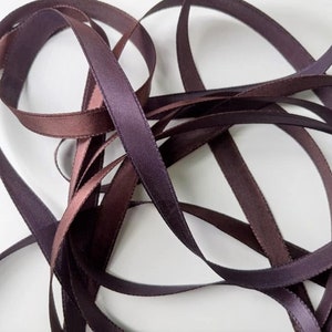 Vintage 1940's French Satinband 3/8 inch Tief Wild Plum
