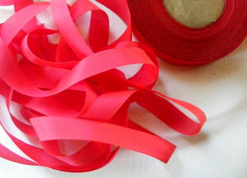 Vintage 1940's Woven Ribbon 9/16 Inch True Red - Etsy