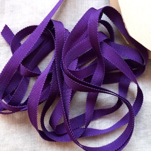 Vintage jaren 1930-'40 Frans zijden petersham grosgrain lint 3/8 inch Afrikaans viooltje