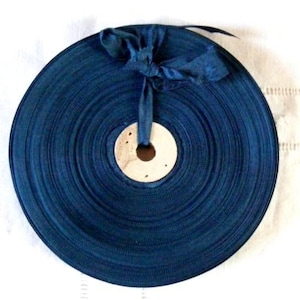 Vintage French 1930's-40's Woven Ribbon -Milliners Stock- 5/8 inch Teal Blue