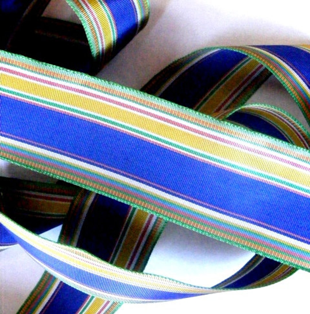 Swan Ribbon Vintage 1940's Swan Rayon Ribbon Gorgeous French Stripe 1 1/2 Inch - Etsy