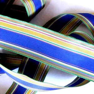 Vintage 1940's Swan Rayon Ribbon 5/8 Inch Gorgeous French Stripe 1 1/2 Inch