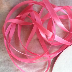 Vintage 1950's French Satinband 3/8 Inch Confetti Pink