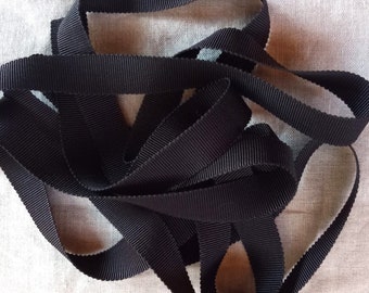 Vintage 1930's-40's French Petersham Grosgrain Ribbon 5/8 inch Dark Brown