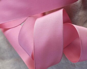 Vintage 1940's-50's  French Grosgrain 1 1/2 inch Pepto Pink