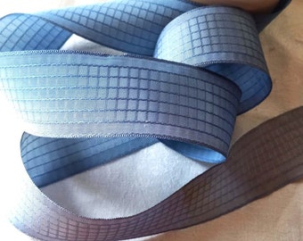 Vintage 1930's-40's SILK French Satin Ribbon 1 1/2 inch Blue