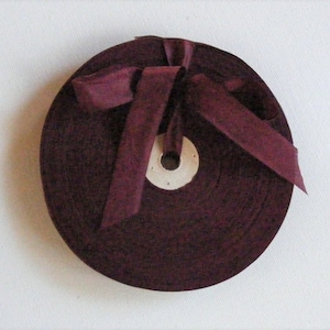 Vintage Frans geweven lint jaren 30/40 - voorraad hoedenmakers - 5/8 inch wijn