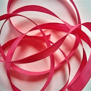 Nastro grosgrain francese vintage anni '30 -40 -Milliners Stock- Rosso melone da 5/8 pollici