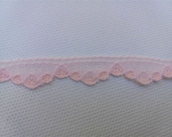 Vintage 1950's Lace 7/16" Pink