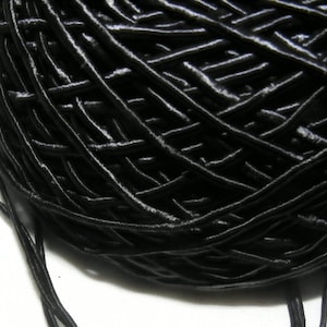 Vintage 1940's Silk Necklace Cord Cording 1/16 Inch Shimmery Jet Black