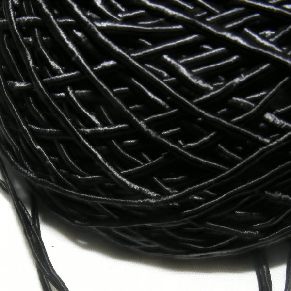 Vintage 1940's Silk Necklace Cord Cording 1/16 Inch Shimmery Jet Black