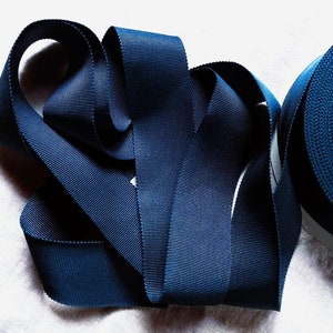 Vintage jaren 1930/40 SILK Frans Petersham grosgrain lint 1 7/16 inch middernacht marineblauw