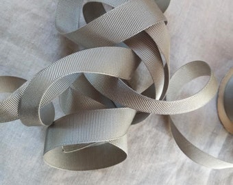 Vintage 1930's-40's French Grosgrain Ribbon 11/16 Gray