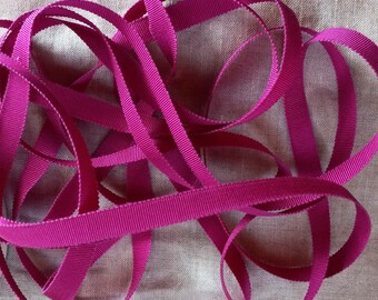 Vintage 1940's-50's Petersham Grosgrain Ribbon 3/8 inch Magenta