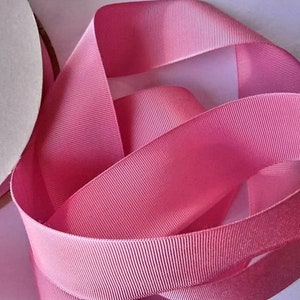 Vintage 1930's-40's ZIJDE Franse Grosgrain Lint 1 9/16 inch Rose Roze
