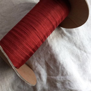 Nastro francese vintage anni '30-'40 tessuto - stock di modiste - 5/8 pollici autunno ruggine
