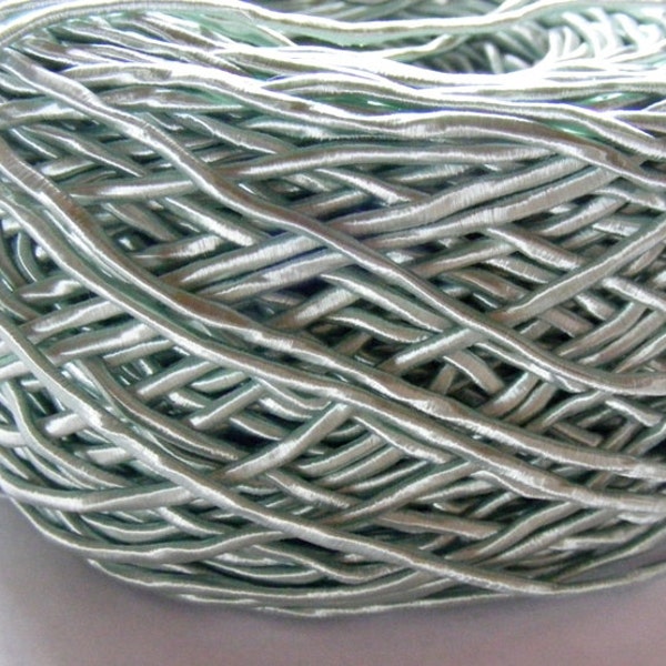 Vintage 1940's Silk Necklace Cord Cording 1/8 Inch Shimmery Aqua