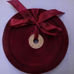 Nastro francese intrecciato vintage anni '30-'40 - Stock di modiste - 5/8 pollici vino Zinfandel