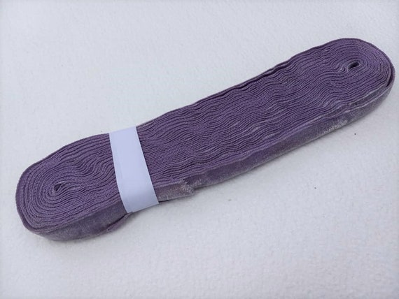Vintage French 1940's Velvet Ribbon 1/2 Inch AGED Violet