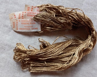 Antique 1900's Silk Embroidery Floss Heminway Turkish Floss Golden Beige 230A