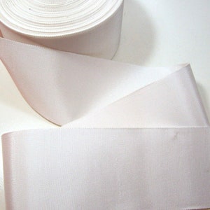 Vintage jaren 1930 Franse Faille Petersham Edge Grosgrain Lint 3 Inch Wit