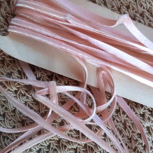 Vintage Frans zijdefluweel lint jaren 1920 3/16 inch roze