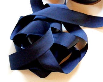 Vintage 1940's-50's  Grosgrain -Milliners Stock- 1 1/2 inch Navy Blue