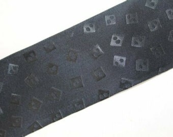 Vintage 1930's-40's French Rayon Embossed Satin Ribbon 1 13/16 Inch Black