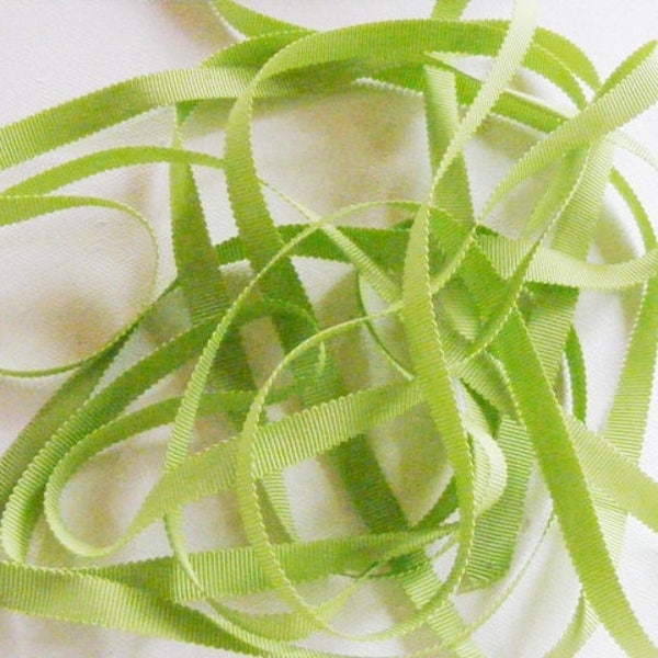 Vintage 1940's-50's American Petersham Grosgrain Ribbon 3/8 inch Pistachio