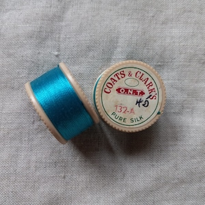 Antichi cappotti degli anni '30 -'40 in pura seta twist ricamo asola in seta bobina da 10 yd pavone 132a