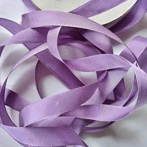 Nastro grosgrain francese vintage anni '30 -40 -Milliners Stock- Lilla da 5/8 pollici
