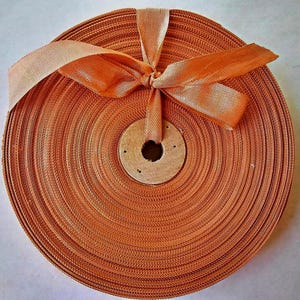 Nastro francese vintage anni '30-'40 tessuto - stock di modiste - 5/8 pollici ruggine
