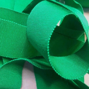 Vintage jaren 1930-40 Petersham Grosgrain Ribbon -Milliners Stock- 11/16 inch Bladgroen