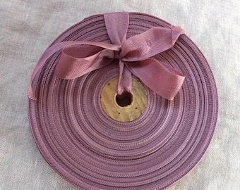 Vintage 1930's-40's French Woven Ribbon 5/8 Inch Dusty Mauve