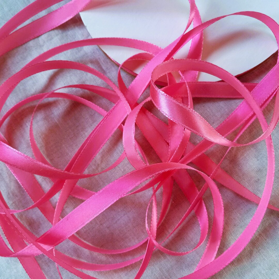 Vintage 1950's European Satin Taffeta Ribbon 3/8 Inch Bright Pink - Etsy
