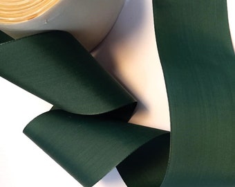 Vintage 1930's-40's French Rayon Satin Taffeta Ribbon 2 1/4 Inch Pine Green